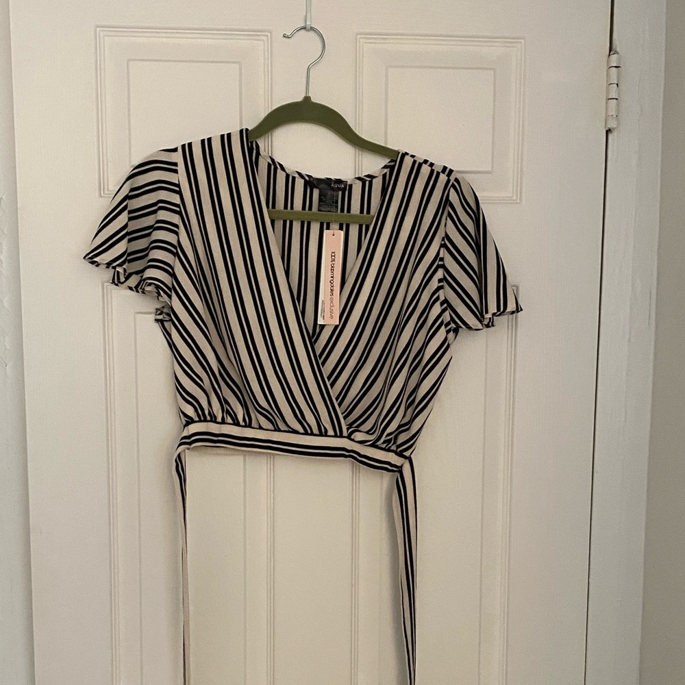 Cropped wrap blouse